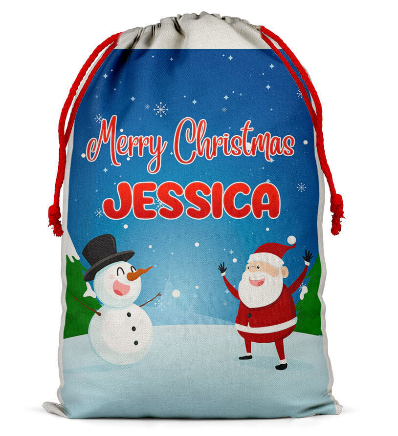 Personalised Christmas Sack Santa Bag Xmas Boy Girl Gift Stocking Bag 13
