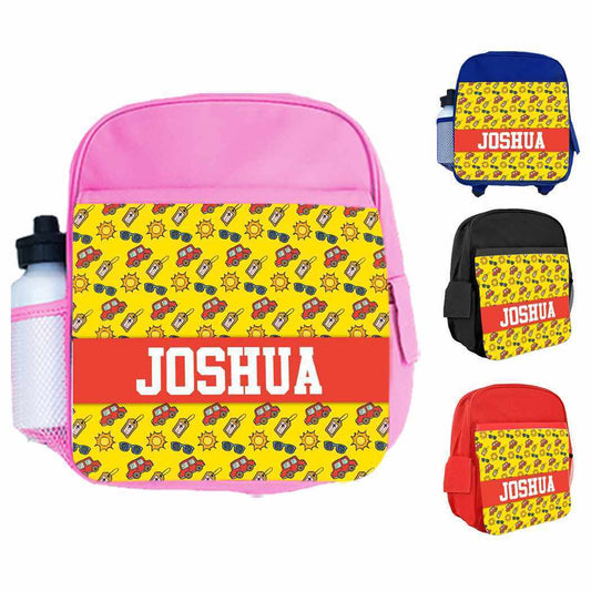 Personalised Kids Backpack Any Name Generic Design Boys Girls kid School Bag 24