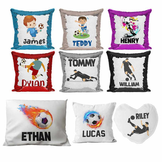 Personalised Cushion Football Sequin Cushion Pillow Printed Birthday Gift 74