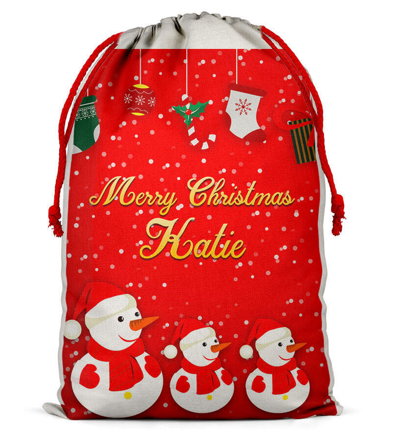 Personalised Christmas Sack Santa Bag Xmas Boy Girl Gift Stocking Bag 7