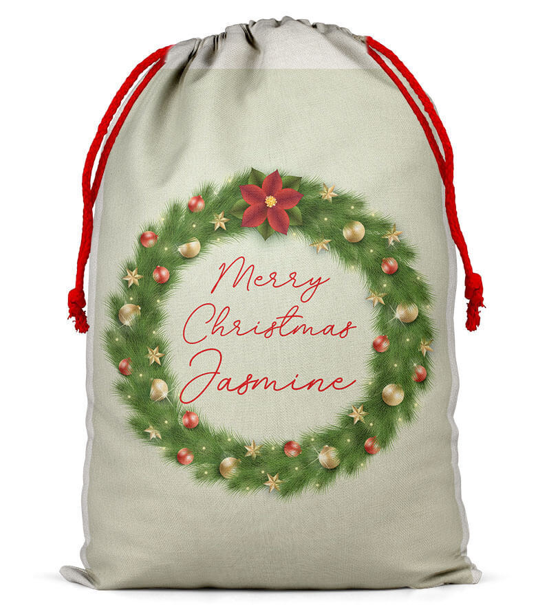 Personalised Christmas Sack Santa Bag Xmas Boy Girl Gift Stocking Bag 14