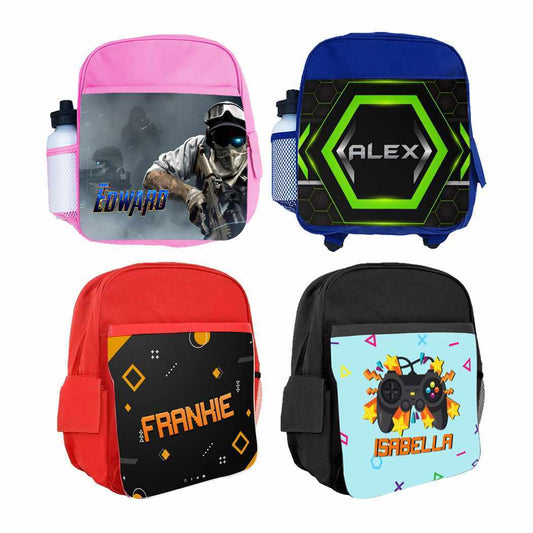 Personalised Kids Backpack Any Name Gaming Boys Girls Children School Bag 3