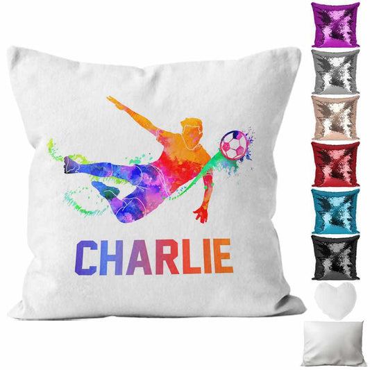 Personalised Cushion Football Sequin Cushion Pillow Printed Birthday Gift 73