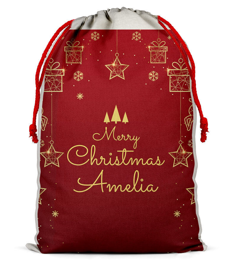 Personalised Christmas Sack Santa Bag Xmas Boy Girl Gift Stocking Bag 11