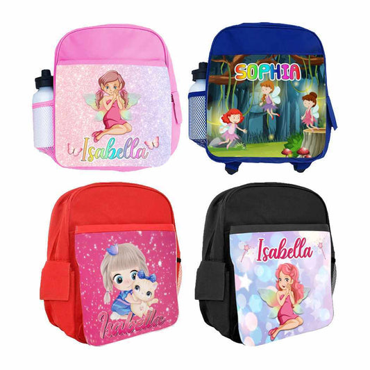 Personalised Kids Backpack Any Name Princess Design Boys Girls kid School Bag 34