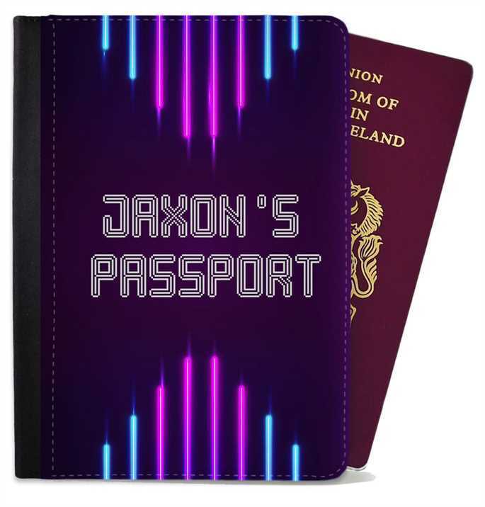 Personalised Abstract kids Passport Cover Holder Any Name Holiday Accessory 25