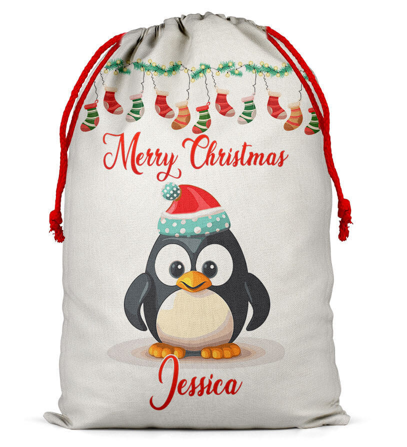 Personalised Christmas Sack Santa Bag Xmas Boy Girl Gift Stocking Bag 13