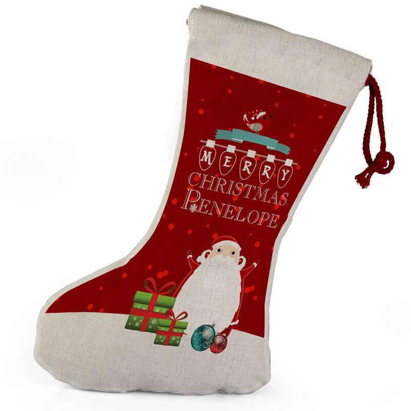 Personalised Any Name Christmas Stocking Tree Decoration Gift Present 1