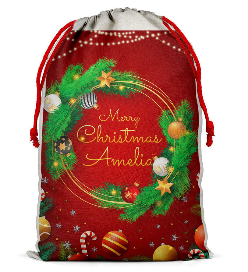 Personalised Christmas Sack Santa Bag Xmas Boy Girl Gift Stocking Bag 6