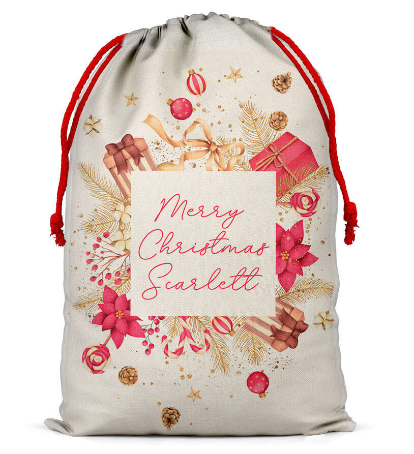Personalised Christmas Sack Santa Bag Xmas Boy Girl Gift Stocking Bag 13