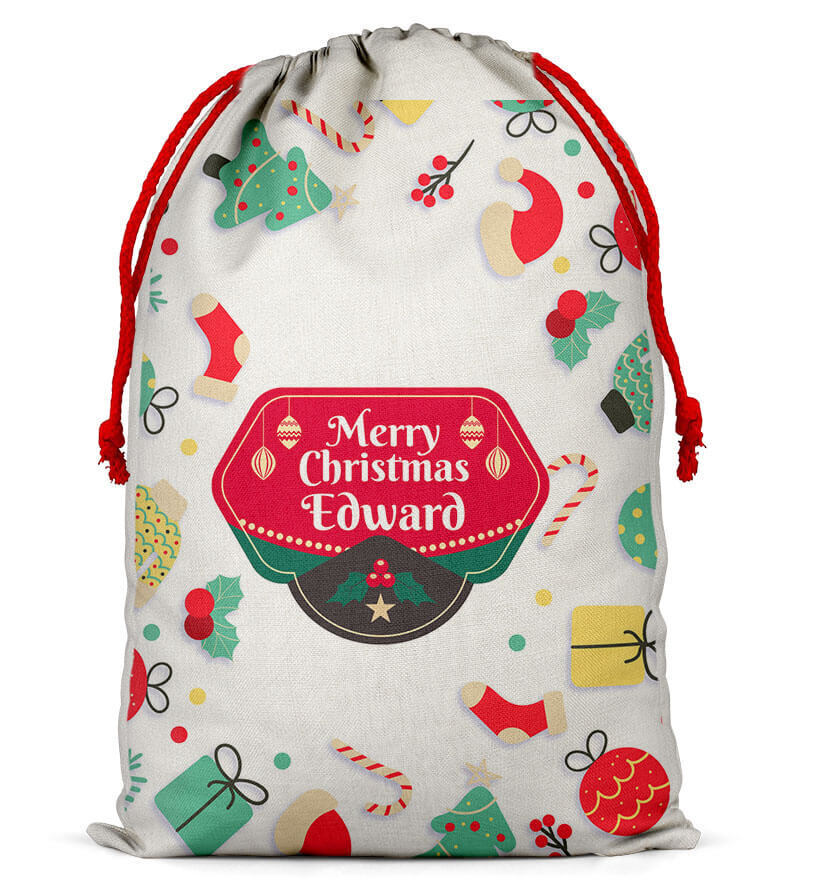 Personalised Christmas Sack Santa Bag Xmas Boy Girl Gift Stocking Bag 10