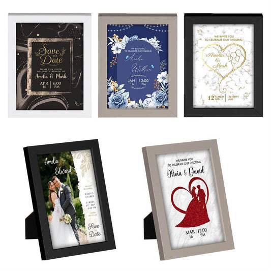 Personalised Anniversary Wooden Frames Any Image Name Wedding Gift Mr and Mrs 2