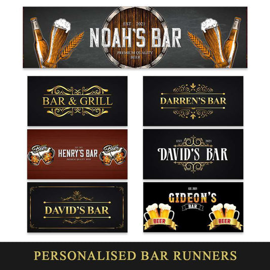 Personalised Any Text Beer Mat Label Bar Runner Ideal Home Pub Cafe Occasion 23