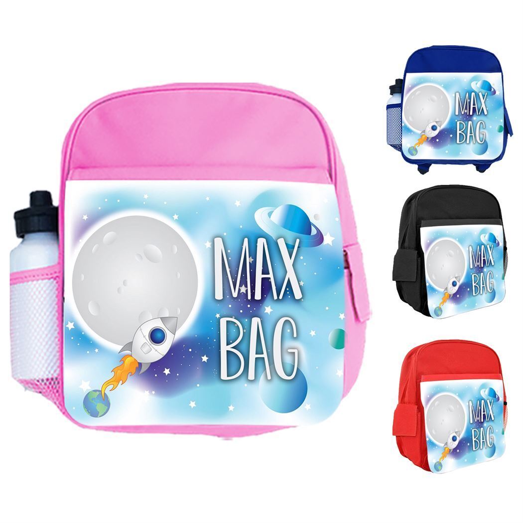Personalised Kids Backpack Any Name Generic Design Boys Girls kid School Bag 56