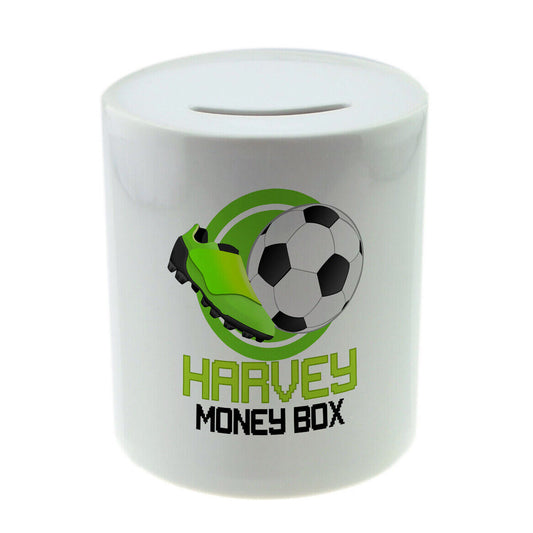 Personalised Any Name Football Savings Children Money Box Printed Gift 18