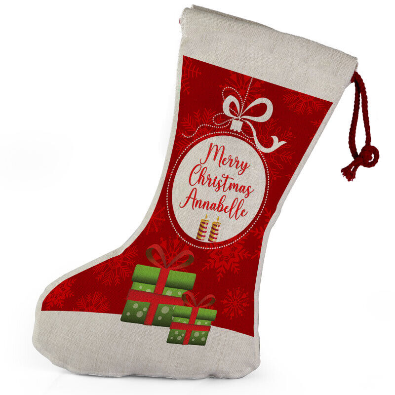 Personalised Any Name Christmas Stocking Tree Decoration Gift Present 1