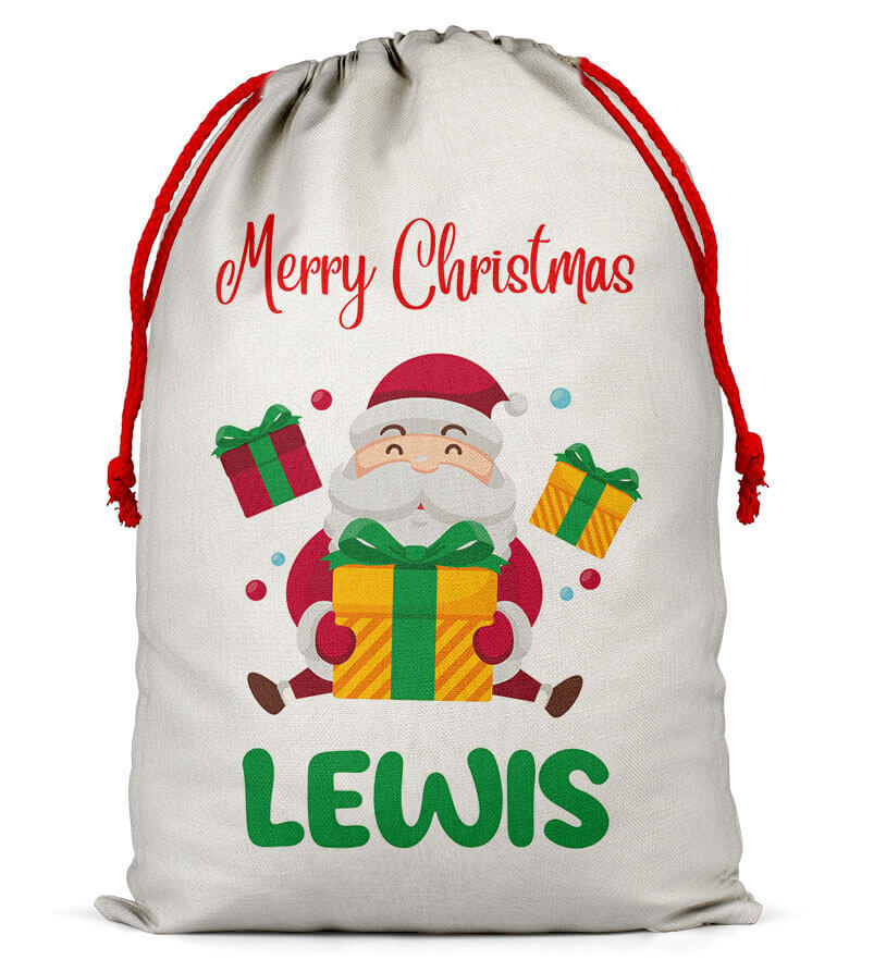 Personalised Christmas Sack Santa Bag Xmas Boy Girl Gift Stocking Bag 14