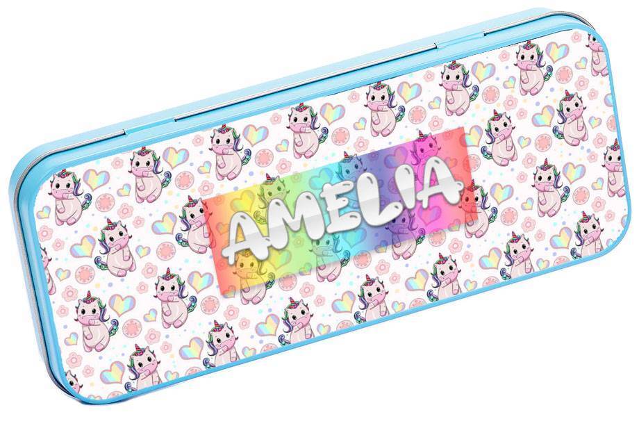Personalised Any Name Generic Pencil Case Tin Children School Kids Stationary 30