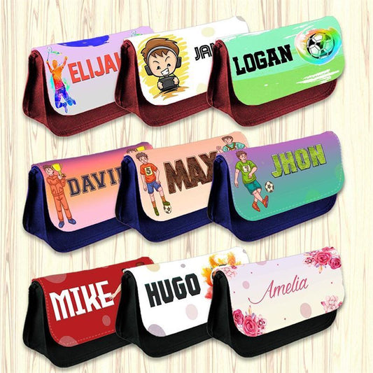 Personalised Pencil Case Generic Girls Boys Stationary Kids School Bag 36