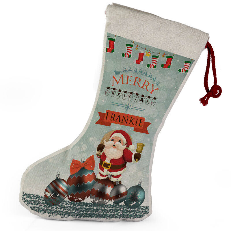 Personalised Any Name Christmas Stocking Tree Decoration Gift Present 3