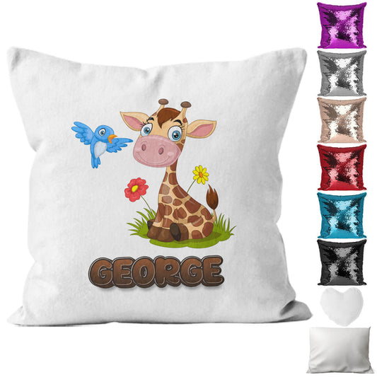 Personalised Cushion Animal Sequin Cushion Pillow Printed Birthday Gift 9