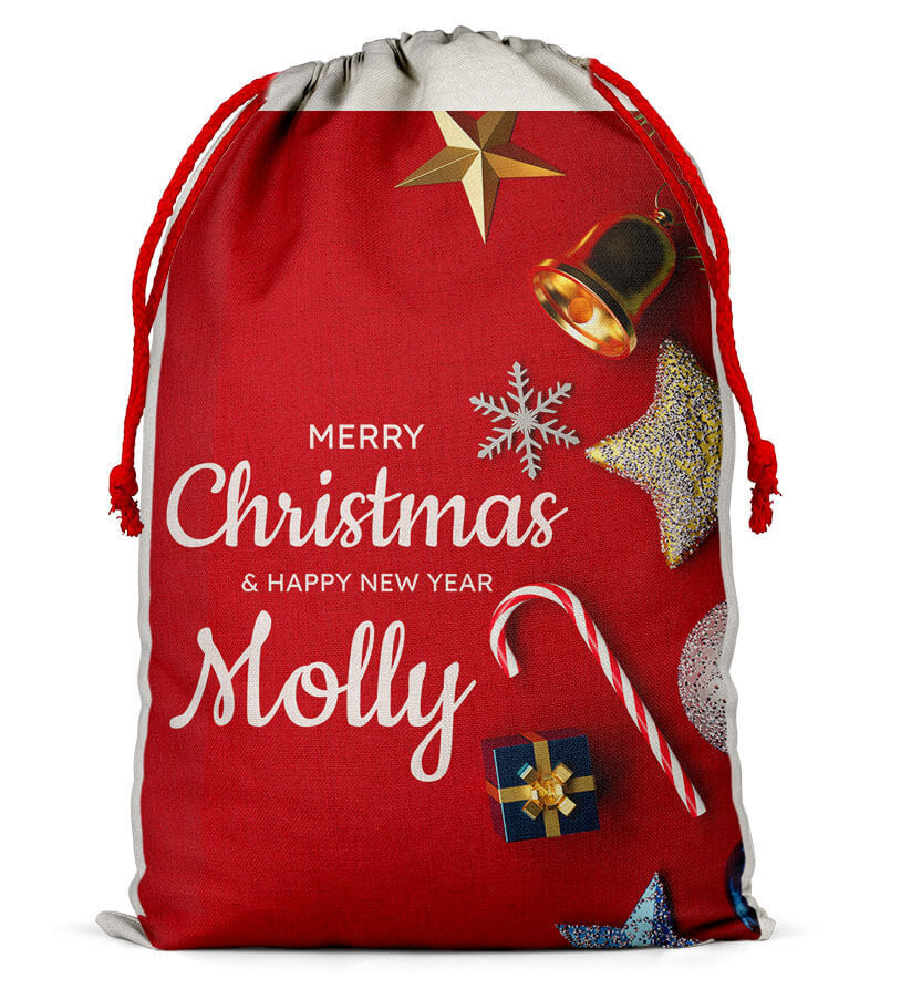 Personalised Christmas Sack Santa Bag Xmas Boy Girl Gift Stocking Bag 12