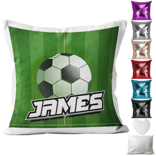 Personalised Cushion Football Sequin Cushion Pillow Printed Birthday Gift 14