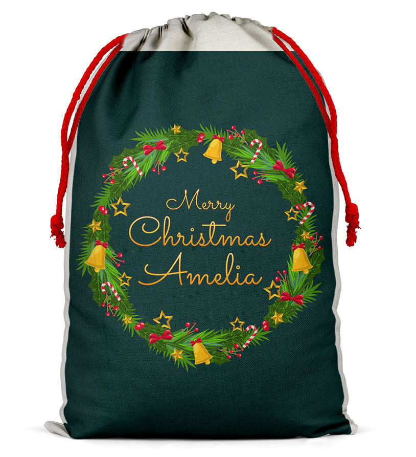 Personalised Christmas Sack Santa Bag Xmas Boy Girl Gift Stocking Bag 6