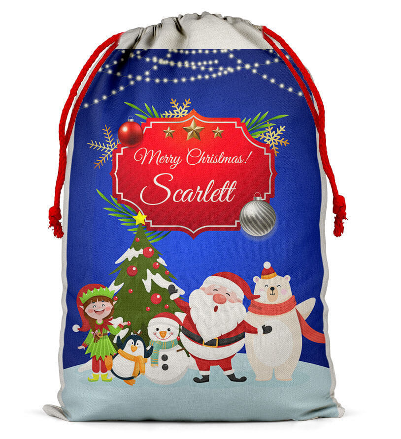 Personalised Christmas Sack Santa Bag Xmas Boy Girl Gift Stocking Bag 8