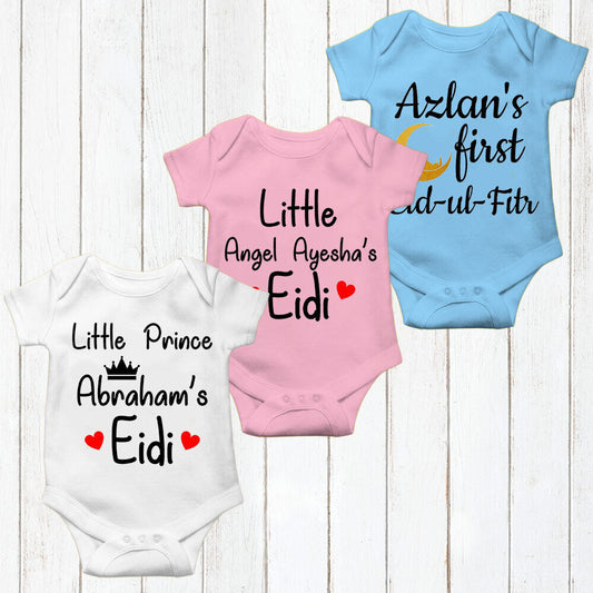 Personalised Eid Baby Vest Baby grow Little baby body suit 12