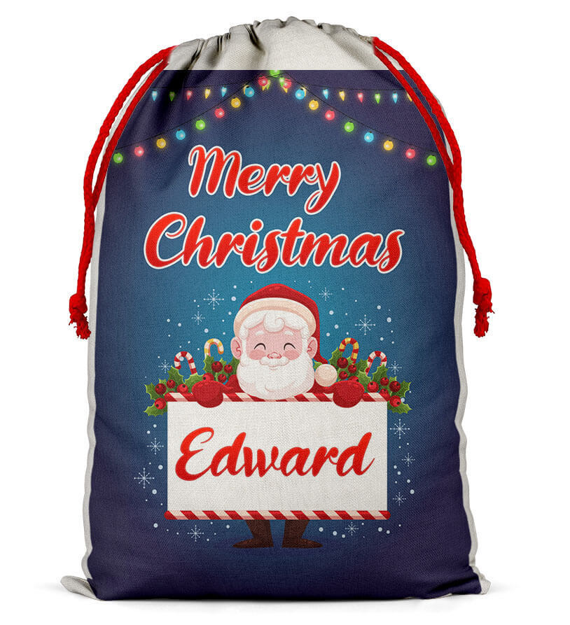 Personalised Christmas Sack Santa Bag Xmas Boy Girl Gift Stocking Bag 13