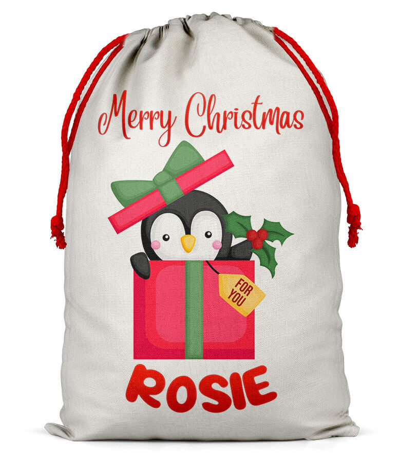 Personalised Christmas Sack Santa Bag Xmas Boy Girl Gift Stocking Bag 10
