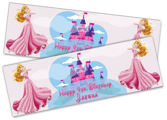 x2 Personalised Birthday Banner Aurora Children Kids Party Decoration Poster 1