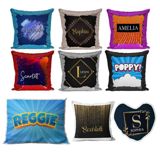 Personalised Cushion Abstract Sequin Cushion Pillow Printed Birthday Gift 29