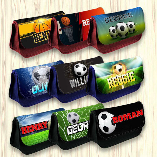 Personalised Pencil Case Football Girls Boys Stationary Kids School Bag 3