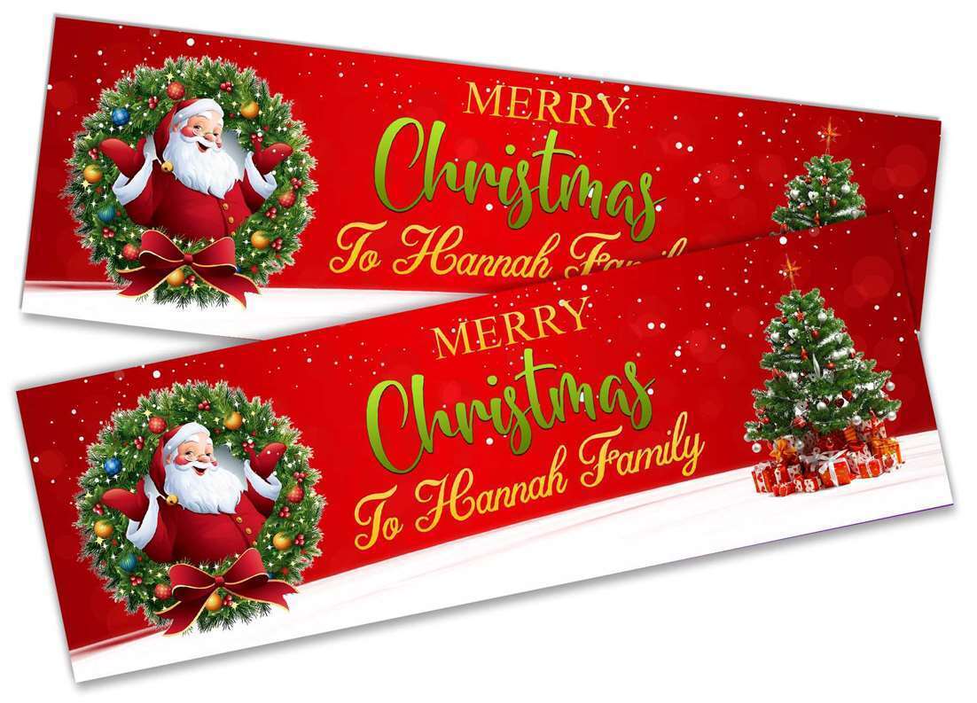 Personalised Banner Christmas Design Party Decoration 11
