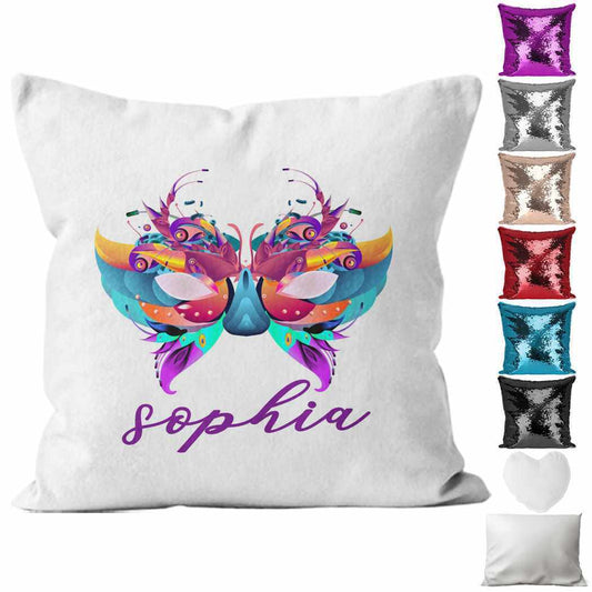Personalised Cushion Mask Sequin Cushion Pillow Printed Birthday Gift 45