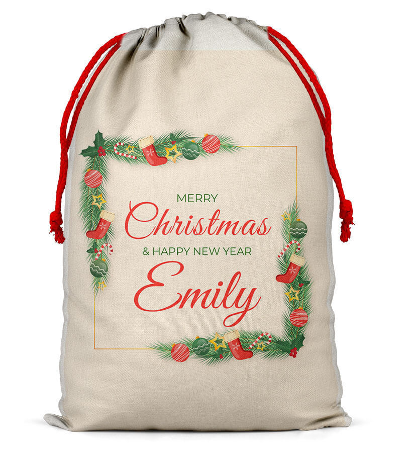 Personalised Christmas Sack Santa Bag Xmas Boy Girl Gift Stocking Bag 14