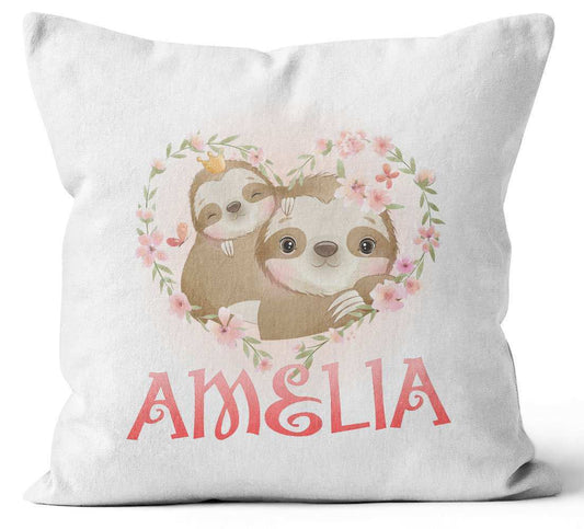 Personalised Any Name Sloth Design Cushion Printed Birthday Gift 61