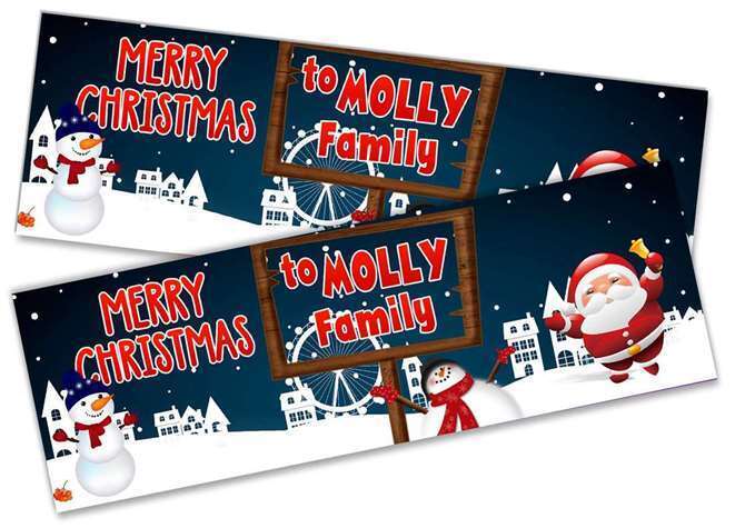 Personalised Banner Christmas Design Party Decoration 16