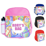 Personalised Kids Backpack Any Name Generic Design Boys Girls kid School Bag 55