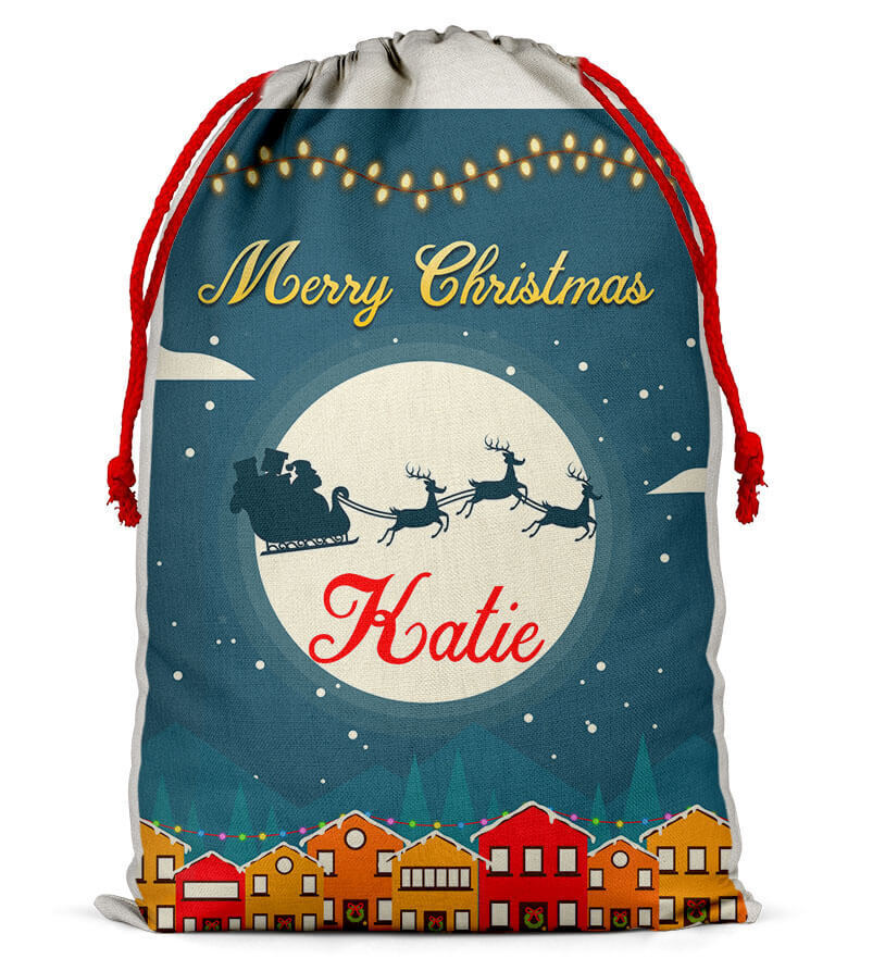 Personalised Christmas Sack Santa Bag Xmas Boy Girl Gift Stocking Bag 7