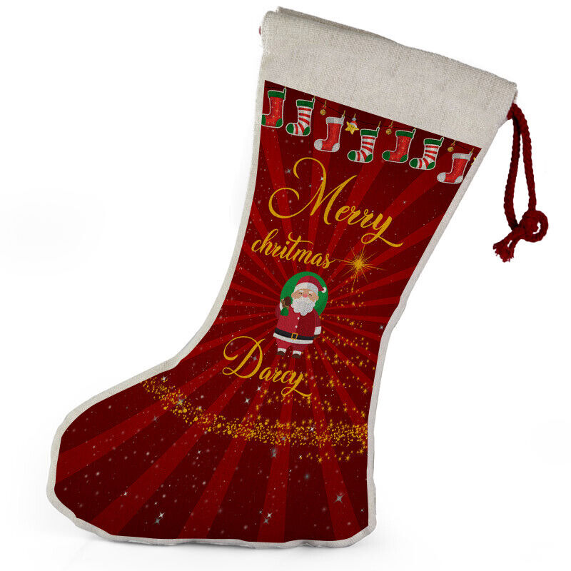 Personalised Any Name Christmas Stocking Tree Decoration Gift Present 1