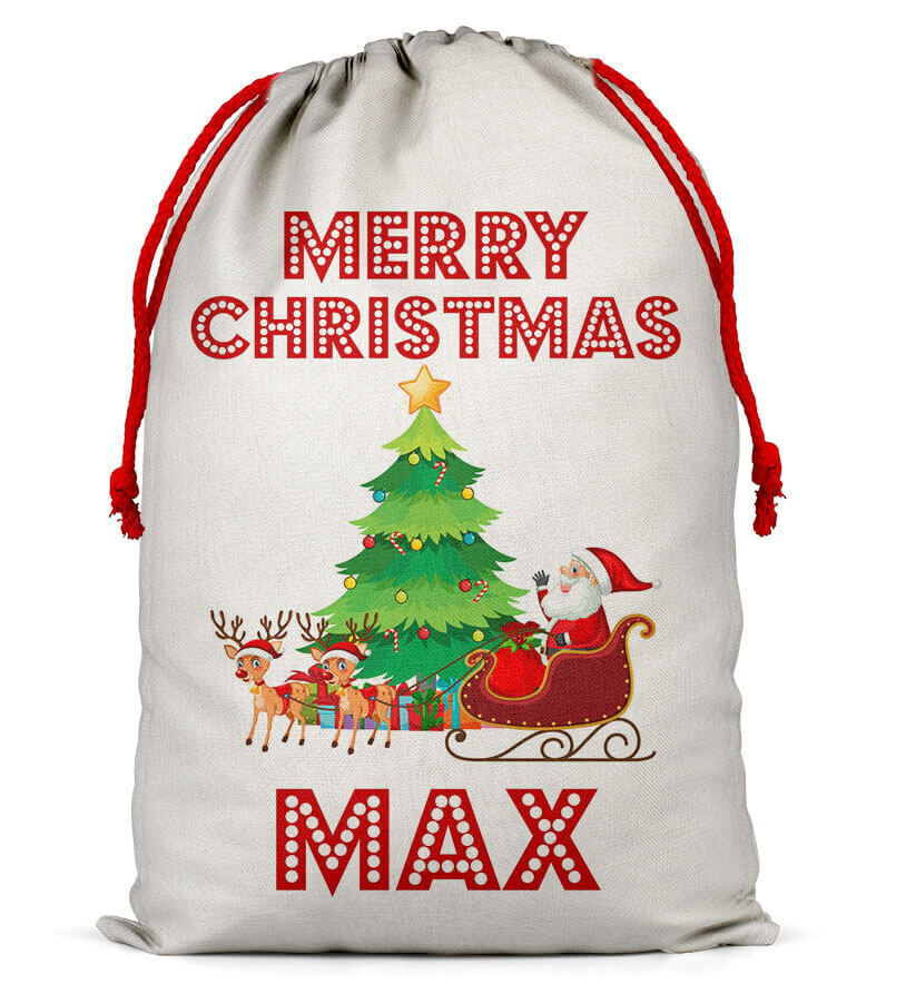 Personalised Christmas Sack Santa Bag Xmas Boy Girl Gift Stocking Bag 7