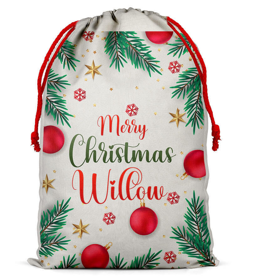 Personalised Christmas Sack Santa Bag Xmas Boy Girl Gift Stocking Bag 14