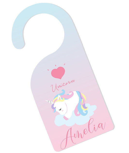 Personalised Any Name Unicorn Door Hanger Printed Door Sign Kids Bedroom Gift 3