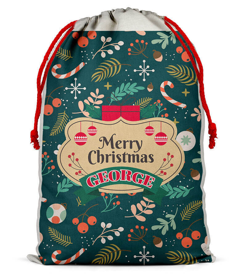 Personalised Christmas Sack Santa Bag Xmas Boy Girl Gift Stocking Bag 10