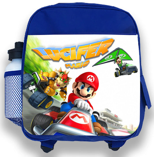 Personalised Kids Backpack Any Name Mario Boys Childrens School Bag 5