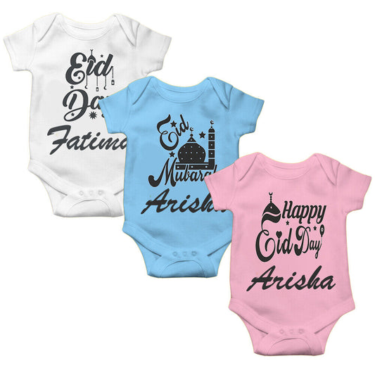 Personalised Eid Baby Vest Baby grow Little baby body suit 20