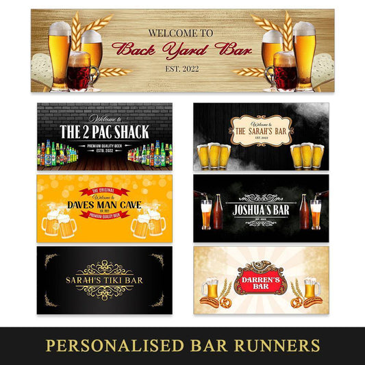 Personalised Any Text Beer Mat Label Bar Runner Ideal Home Pub Cafe Occasion 29